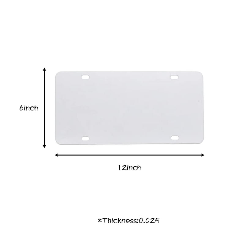 6 Inch x 3 Inch 10 Pack Sublimation License Plate Blanks,Heat Thermal  Transfer DIY Picture,Aluminum License Plate Tag 