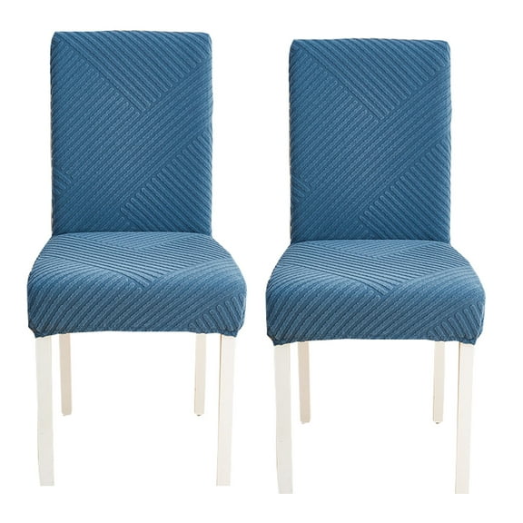 Dining Room Chair Covers,Jacquard Chair Slipcovers with Elastic Bottom Universal Non-slip Removable Washable Stretchy Chair Protector for Hotel Banquet Kitchen-2-blue