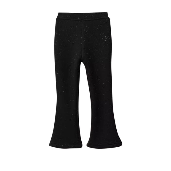 Efsteb Girls Flare Pants High Waist Wide Leg Long Pants Elastic Sequin Pants Bell Bottom Casual Sports Leggings (Black,5-6Years)