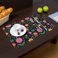 thumbnail image 2 of Placemat, Pioneer Flower Floral Print Pattern Place Mats Table Mat Set Of 2, PVC Washable Placemats for Party Kitchen Dining Decoration, 18x12 Inch, Fade Resistant, 2 of 6