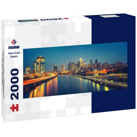 Noah Jigsaw Puzzle Panoramic image of Philadelphia skyline and Schuylkill River at night, PA, USA panorama 2000 pieces