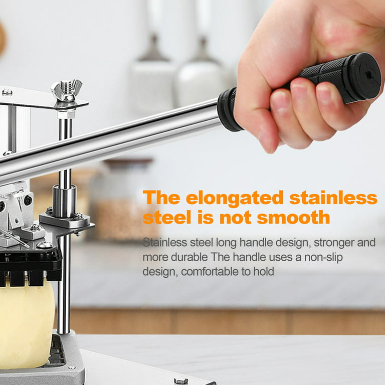  Stainless Steel French Fry Potato Cutter Machine Heavy Duty  Commercial Vertical Home Manual Potato Chips Strip Cutting Machine Maker  Slicer Chopper Dicer (14mm 1/2inch Blade): Home & Kitchen