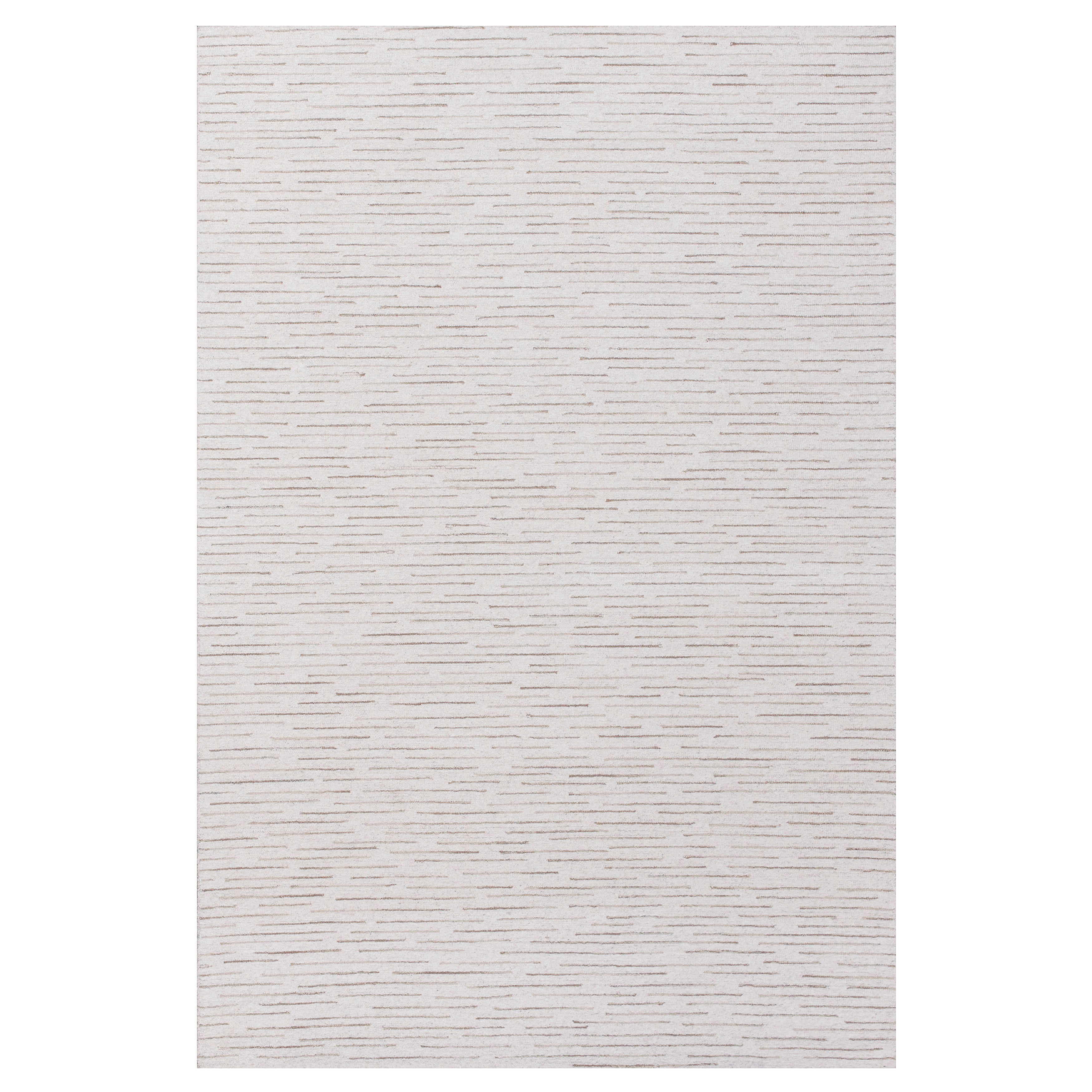 LR Home Bella Serene Ivory/Brown Modern Striped Wool Area Rug, 7'9" x 9'9"
