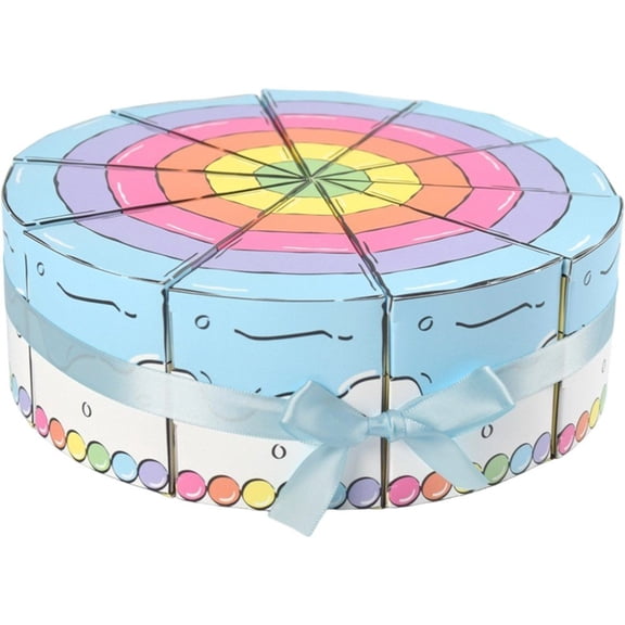 10Pcs Triangular Cake Shaped Paper Gift Box Cardboard Candy Dessert Packaging Boxes for Baby Shower Birthday Party