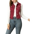thumbnail image 1 of INSPIRE CHIC Women's Washed Chest Flap Pockets Single Breasted Denim Vest, 1 of 6