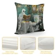 thumbnail image 4 of Orinice Ghost Graphic Decorative Cotton Linen Cushion Throw Pillow Cover for Home Couch Living Room Bed Sofa, Printed on Both Sides, 1PC 12x12in, 4 of 5
