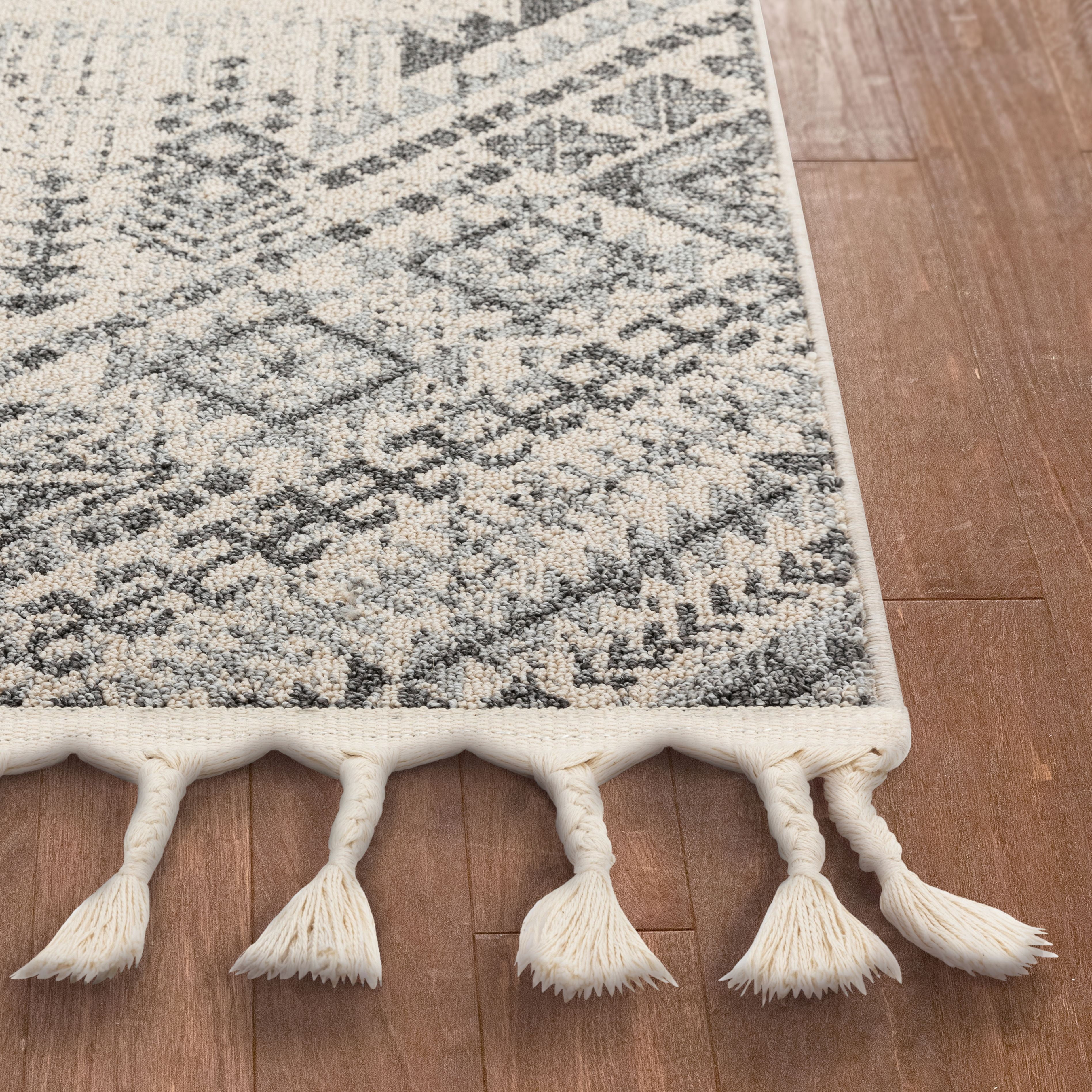 Well Woven Loop-De-Loop Anette Vintage Distressed Grey 3'11 x 5'10" Flat-Weave Area Rug