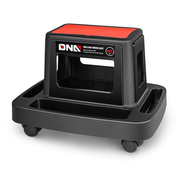 DNA Motoring TOOLS-00367 Car Repair Tool Durable Plastic Mechanics Roller Mobile Seat With UnderSeat Tool Storage Swivel Casters