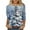 ZD White, variant on Womens Tops Casual Round Neck Christmas Print Three Quarter Sleeve Versatile Blue Womens T Shirts L