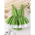 thumbnail image 3 of EYIIYE Barboteuse-Robe pour Bébés Filles de la Saint-Valentin, Combinaison-Robe Sans Manches pour Nouveau-Né, Robe Justaucorps à Ourlet Bordé de Dentelle à Imprimé Cœur, Petite Fille Mignonne, Vêtements Décontractés Quotidiens pour Fête, 3 of 9