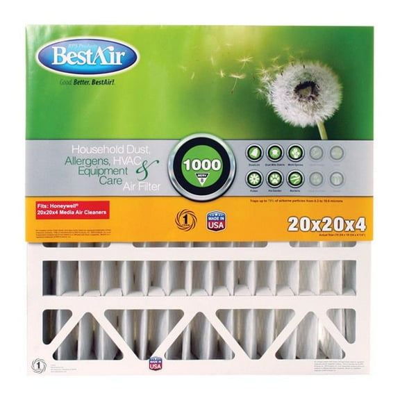 Bestair  20 x 20 x 4 in. 8 MERV Pleated Air Filter - Case of 3