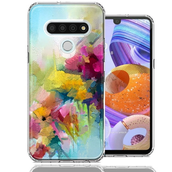 MUNDAZE Case For LG Stylo 6 Watercolor Flowers Abstract Spring Colorful Floral Painting Phone Cover