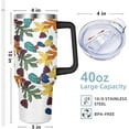 thumbnail image 6 of Fall Cup 40 Oz Tumbler with Handle and Straw Lid, Autumn Leaf Tumbler Insulated Autumn Mugs Keeps Drinks Cold & Hot, Stainless Steel Fall Coffee Mug Fall Themed Thanksgiving Gifts For Women, 6 of 6
