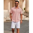 thumbnail image 3 of COOFANDY Casual Shirt for Men Button Down Shirts Short Sleeve No Tuck Shirts for Office Casual Wear, 3 of 6