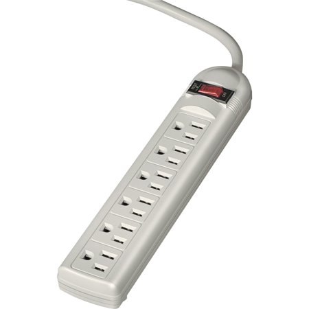- Fellowes, FEL99028, 6-Outlet Power Strip with 6' Cord, 1 Each, Platinum