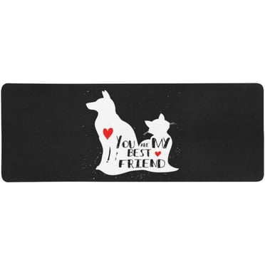 KXMDXA Funny Cat and Dog Silhouette You are My Best Friend Extra Extended Large Gaming Mouse Pad Mat Desk Pad Keyboard Mat 31.5x12 inch