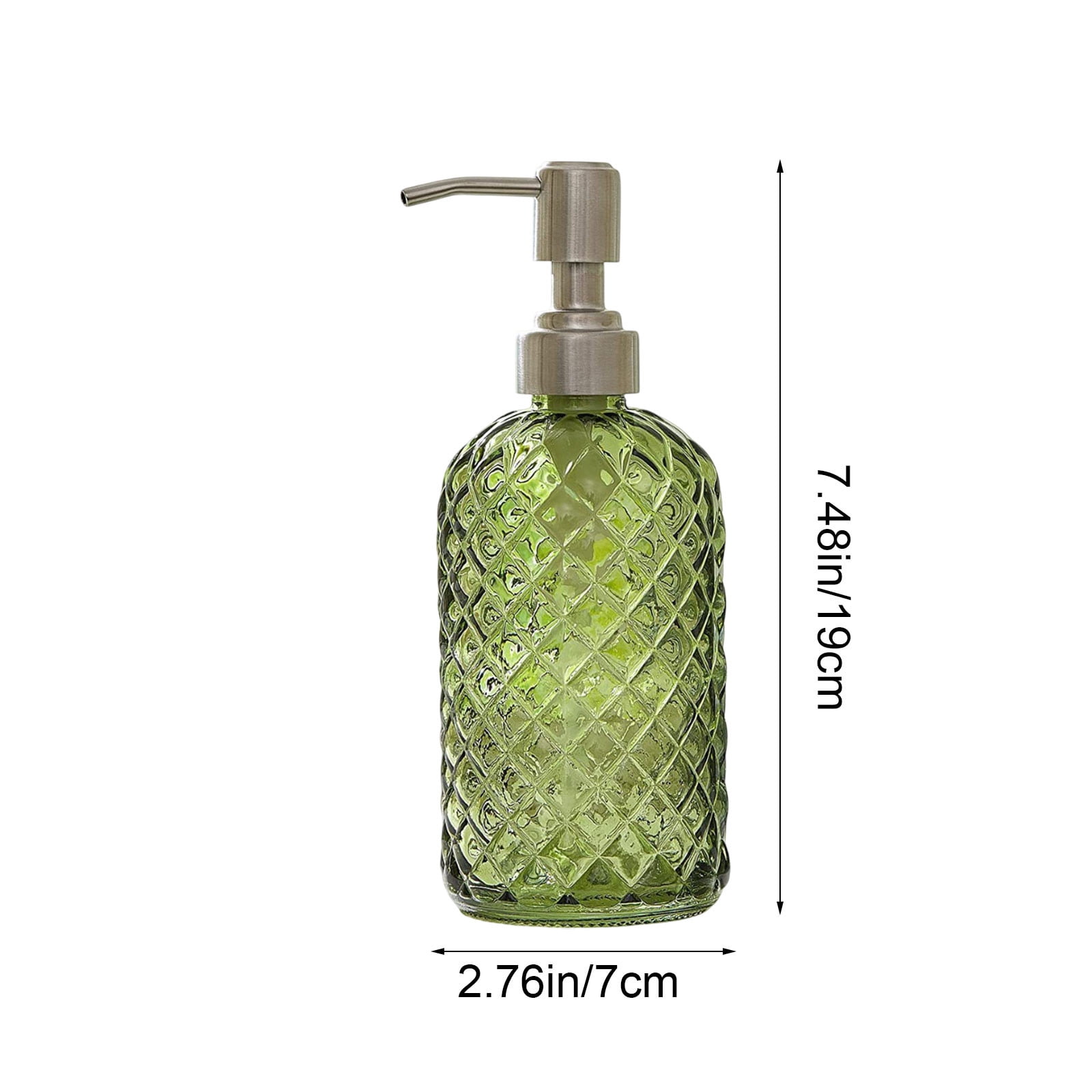 Foaming Soap Dispenser Glass Bottle, Green Pineapple Design Refillable Hand Soap Pump for Bathroom Sink, Kitchen Counter, Shower & Body Wash Container (1 Pc)