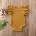 thumbnail image 7 of Franhais Baby Summer Rompers, Solid-Color Ribbed O-Neck Ruffle Sleeves Closefitting Jumpsuit, 7 of 7