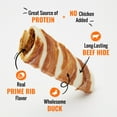 thumbnail image 3 of Good ‘n’ Fun Triple Flavor Stuffed Ribs for Medium Dogs, Chicken-Free Rawhide Chews Made with Beef, Duck and Prime Rib Flavor, 4 Count, 3 of 7