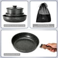 thumbnail image 5 of Sophia & William 8 Pieces Nonstick Granite Cookware Sets Stackable Pots and Pans Set with Detachable Handle,Black, 5 of 6