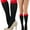 Contrast Band - Black/Red, variant on ToBeInStyle Women's Nylon Knee High Opaque Socks - White