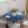 thumbnail image 5 of Navy Blue Ombre Round Tablecloth for 55-60 Inch Tables,Fitted Table Cover with Elastic Edge,Black Hockey Sticks Minimalist Style Waterproof Outdoor Table Cloth Protector for Patio Garden Dinner, 5 of 9