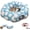 Sea Blue Clouds, variant on Lethargic Dachshund Tunnel Bed, 3-in-1 Dog Tunnel and Burrow Dog Bed, 34 in for Small Dogs and Cats