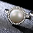 thumbnail image 4 of Anillos de piedra natal de cristal chapados en oro Anillos para mujer 1,5 CM blanco, 4 of 5