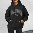 thumbnail image 2 of Bibifish Hoodies For Women California City Letter Print Hoodies Long Sleeve Drawstring Hoodies Oversized Fleece Pockets Tops, 2 of 4