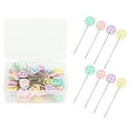 thumbnail image 1 of 100pcs Button Butterfly Bow Tie Head Sewing Pins Flat Head Straight Quilting PinsButton, 1 of 14