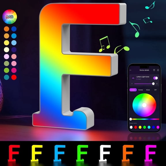 Cpeelsdo RGB Light Up Letters, App Control, Music Sync, USB LED Marquee Signs Gifts for Wall Decor, Birthday, Weddings, Mother's Day