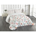 thumbnail image 3 of Ambesonne Watercolor Quilted Bedspread Set 3 Pcs, Retro Birds on Branches, King Size, Multicolor, 3 of 5