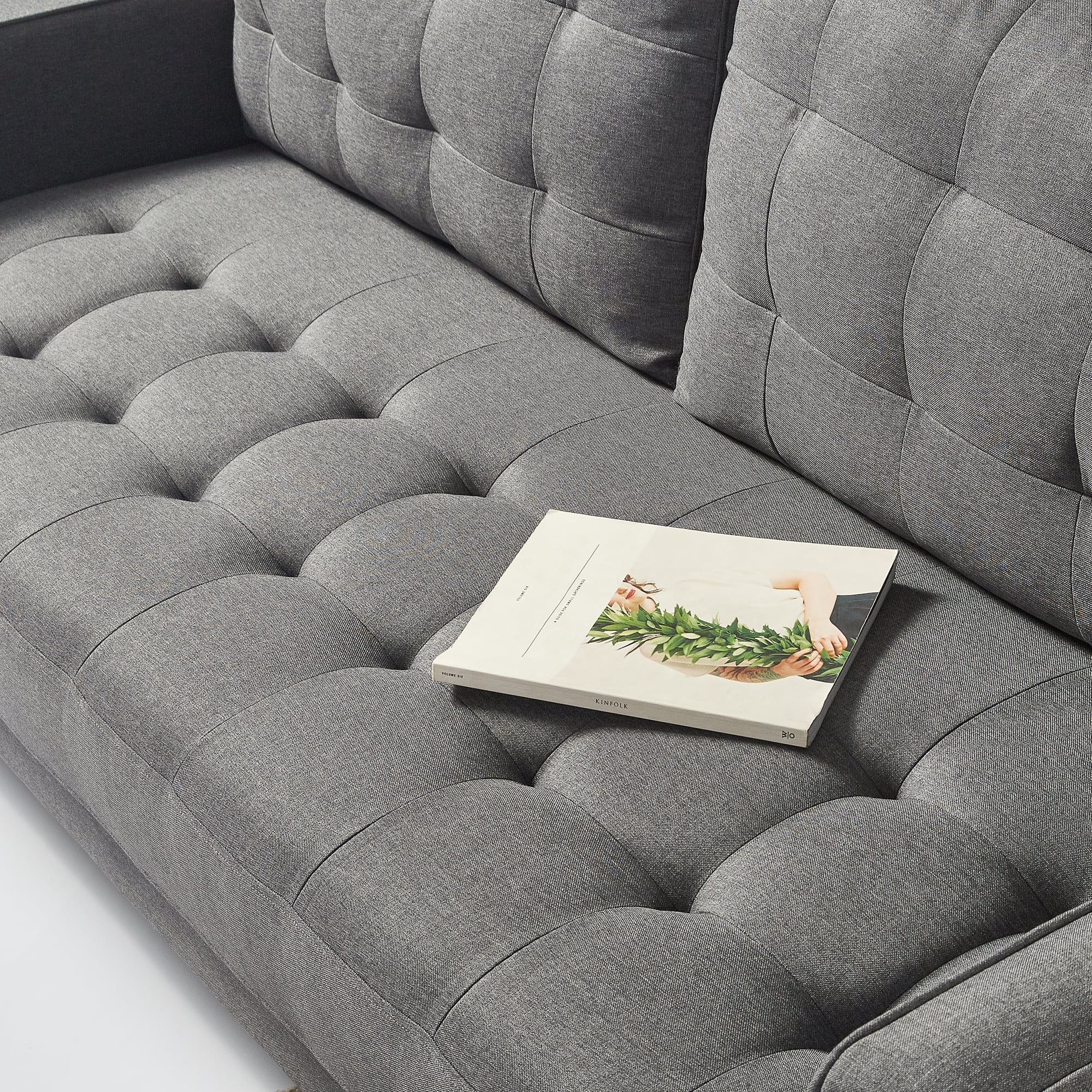 Zinus Benton 75" Sofa Couch, Dark Grey