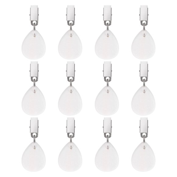 Uxcell 12-Pack Pesos para Manteles, Pesos para Cubiertas de Mesa de Mármol de 3.15 Pulgadas con Clips Metálicos para Decoración [Blanco, Caída]