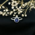 thumbnail image 3 of Rosec Jewels Lab Grown Blue Sapphire Teardrop Engagement Ring with Halo (6X8 mm) Blue Sapphire Diamond Ring - AAAA Grade, 10K White Gold, US 12.00, 3 of 7