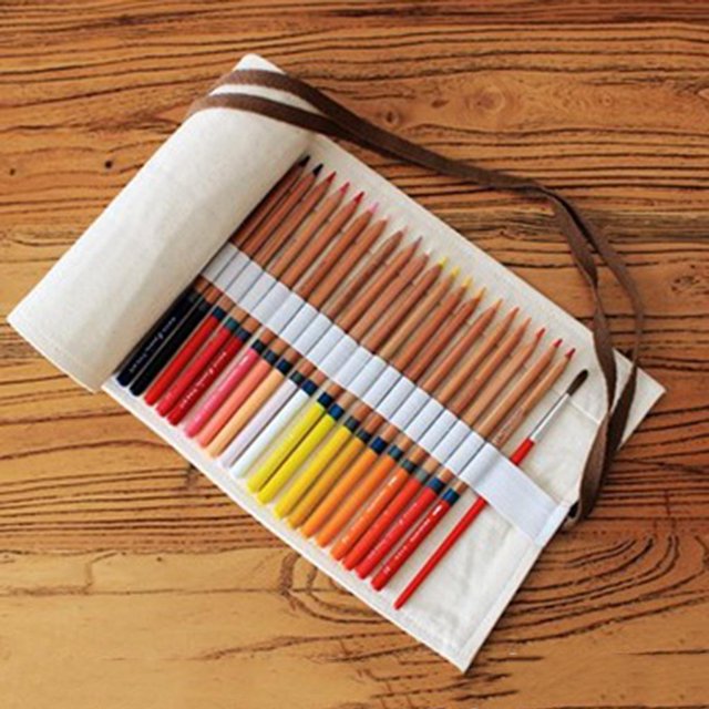 Bolso de lápiz enrollable con envoltura de lona de 36/48/72 orificios Bolígrafo - 470x195x3mm Soledad Estuche enrollado enrollado en lápiz