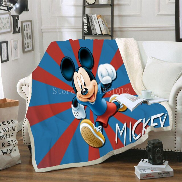 Disney Minnie Mickey Mouse Blanket Sofa Bed Cover Single Twin Bedding Throw for Bed Sofa Baby Kids Gift Hot Sale zhangyuxiang LED