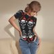 thumbnail image 3 of Fotbe Skull santa hat Body de Mujer con Cuello Redondo y Mangas Cortas, Sin Mangas Ajustado, Suave, Cómodo y Básico-XX-Large, 3 of 7