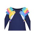 thumbnail image 4 of Robe Fille Bleu Marine Manches Longues Épaule à Volants Décontractée Coton 4 Ans, 4 of 6