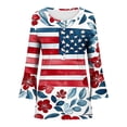 thumbnail image 5 of Lorytime 4th of July Outfits for Women Patriotic Graphic Tops Red White and Blue Wear 3/4 Sleeve Holidays Clothes S, 5 of 5