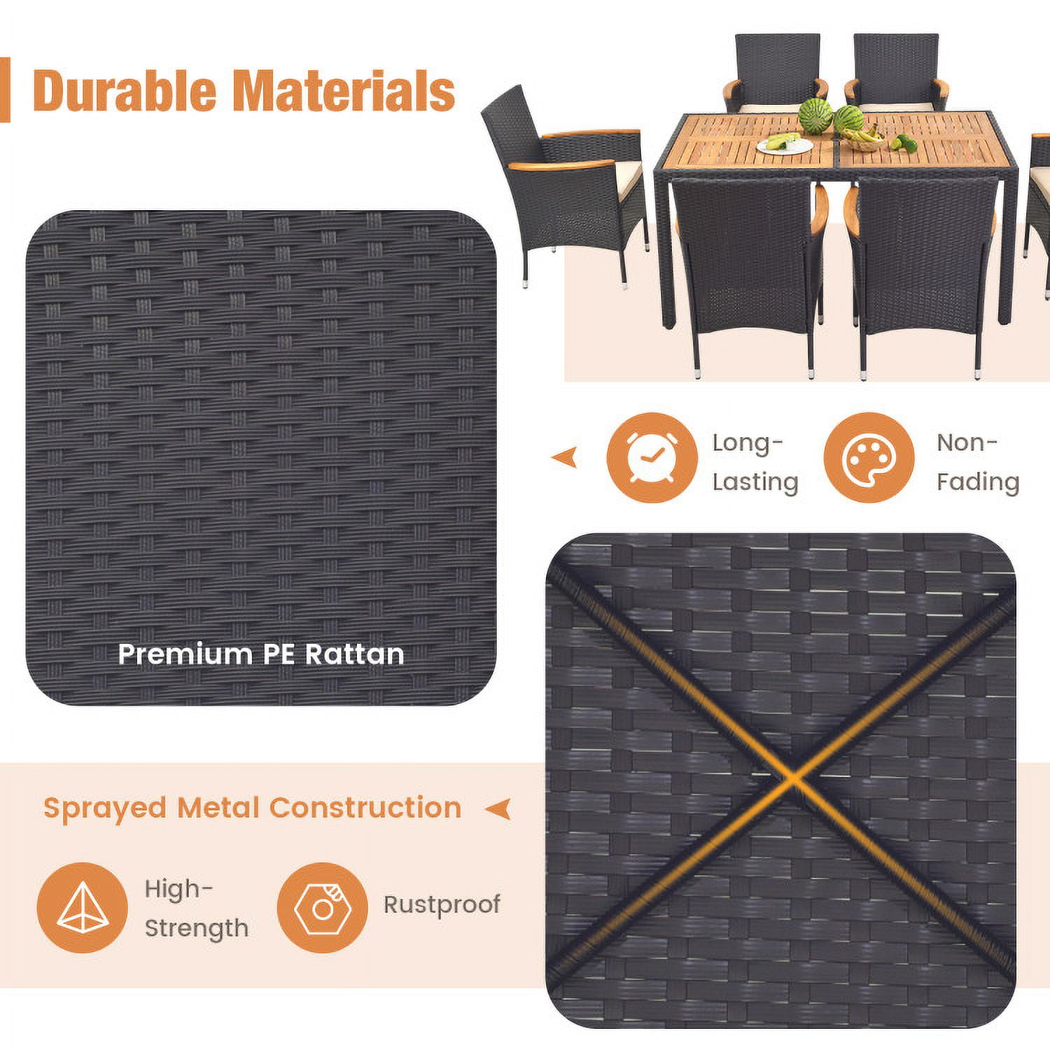 Aimee Lii 7 Pieces Outdoor Dining Set with Umbrella Hole for Backyard, Outdoor Patio Furniture Aimee Lii 7 Pieces Outdoor Dining Set with Umbrella Hole for Backyard, Outdoor Patio Furniture