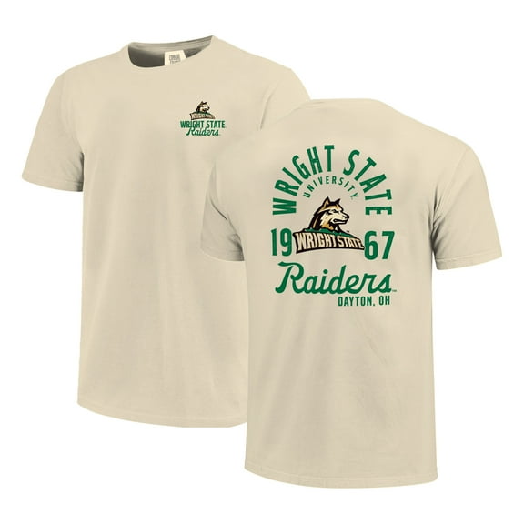 Men's Cream Wright State Raiders Comfort Colors Mascot Overlay T-Shirt
