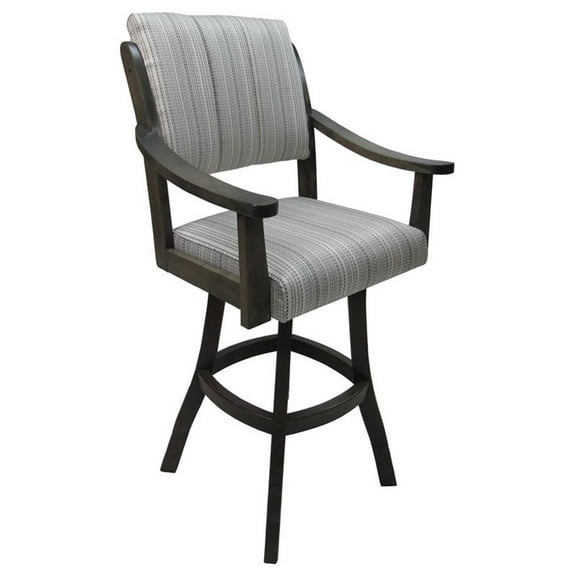 Tobias Designs Casa 34" Swivel Wood Extra Tall Bar Stool in Natural Fun/Gray