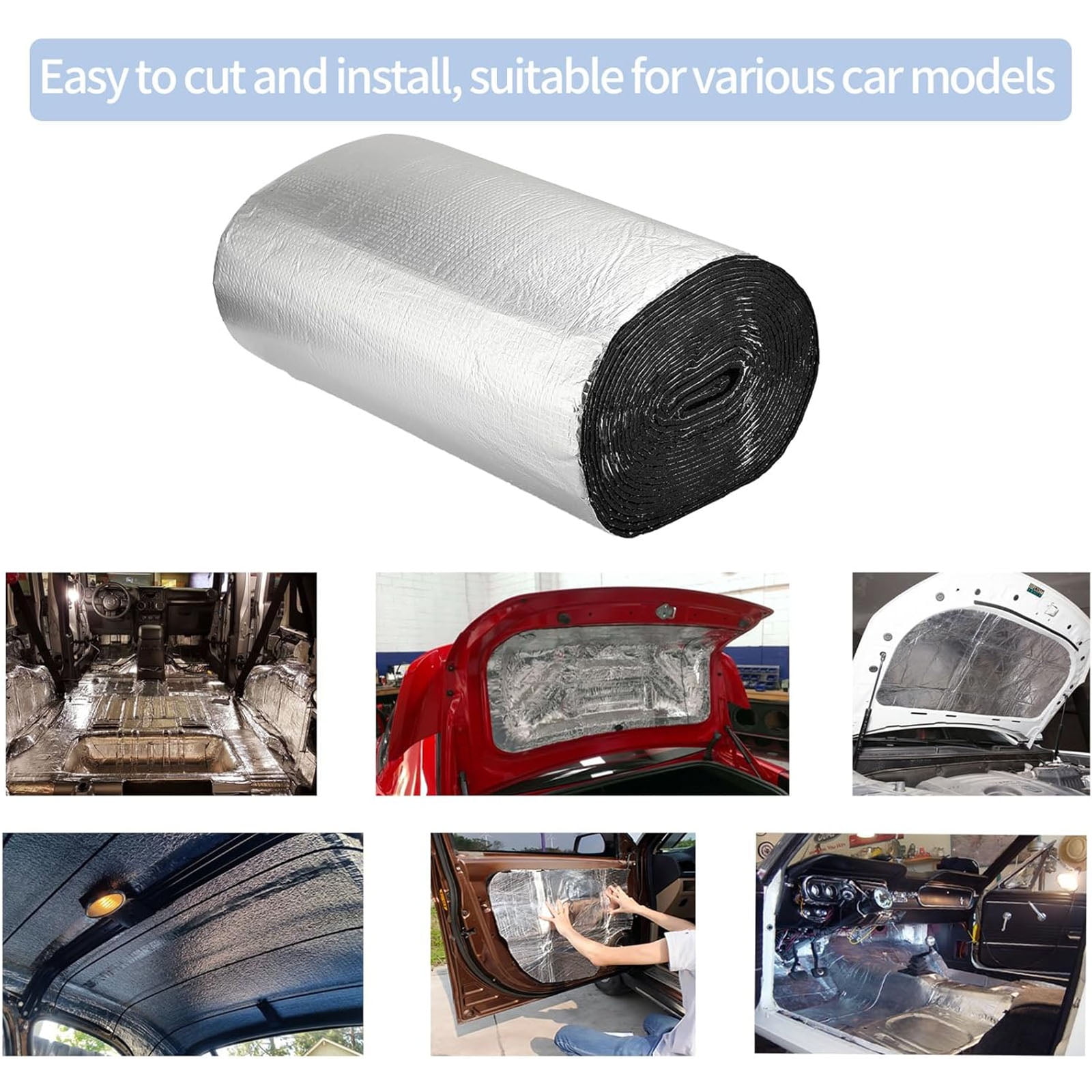 394 mil Car Sound Deadening Mat 10.75 sqft Self-Adhesive Sound Insulation Acoustic Foam, PE Foam Sound Deadener Material & Heat Barrier 40"(W) x 40"(L)