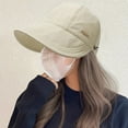 thumbnail image 4 of Eosunjian Outdoor Hat Sun Anti UV Wide Brim Solid Color Adjustable Head Circumference Foldable Lightweight Gardening Travel Sun Hat Khaki, 4 of 13