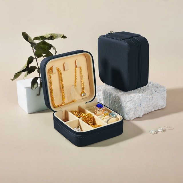 Caja de joyería portátil simple, mini caja de almacenamiento de joyas, caja de embalaje de joyería de anillo pequeño de viaje