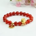 thumbnail image 2 of K-KED China Natural Red Agate Zhaocai Dragon Hand Chain Bracelet Zodiac Dragon Year, 2 of 5