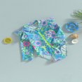 thumbnail image 3 of QJUHUNG Kid Baby Girls One Piece Swimsuit Long Sleeve Zipper Swimwear Ruffle Rashguard Bathing Suits Beachwear, 3 of 9