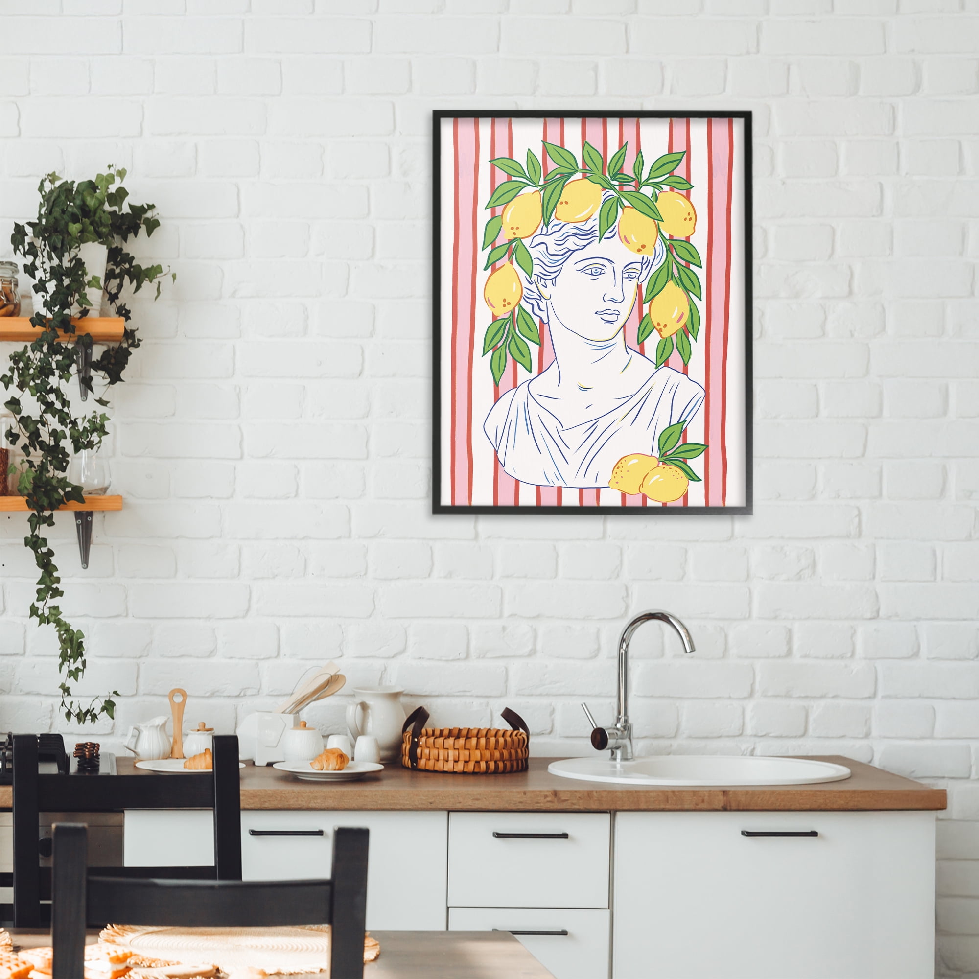 Stupell Industries La Limona Sculpture Face Black Framed Giclee Art, design by Radhika Modi