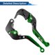 thumbnail image 5 of Palancas de freno y embrague cortas y largas únicas para SUZUKI GSX-S1000/F/S/ABS 15-20, palanca de freno ajustable de aleación de aluminio, mango negro con extremo verde, 5 of 7